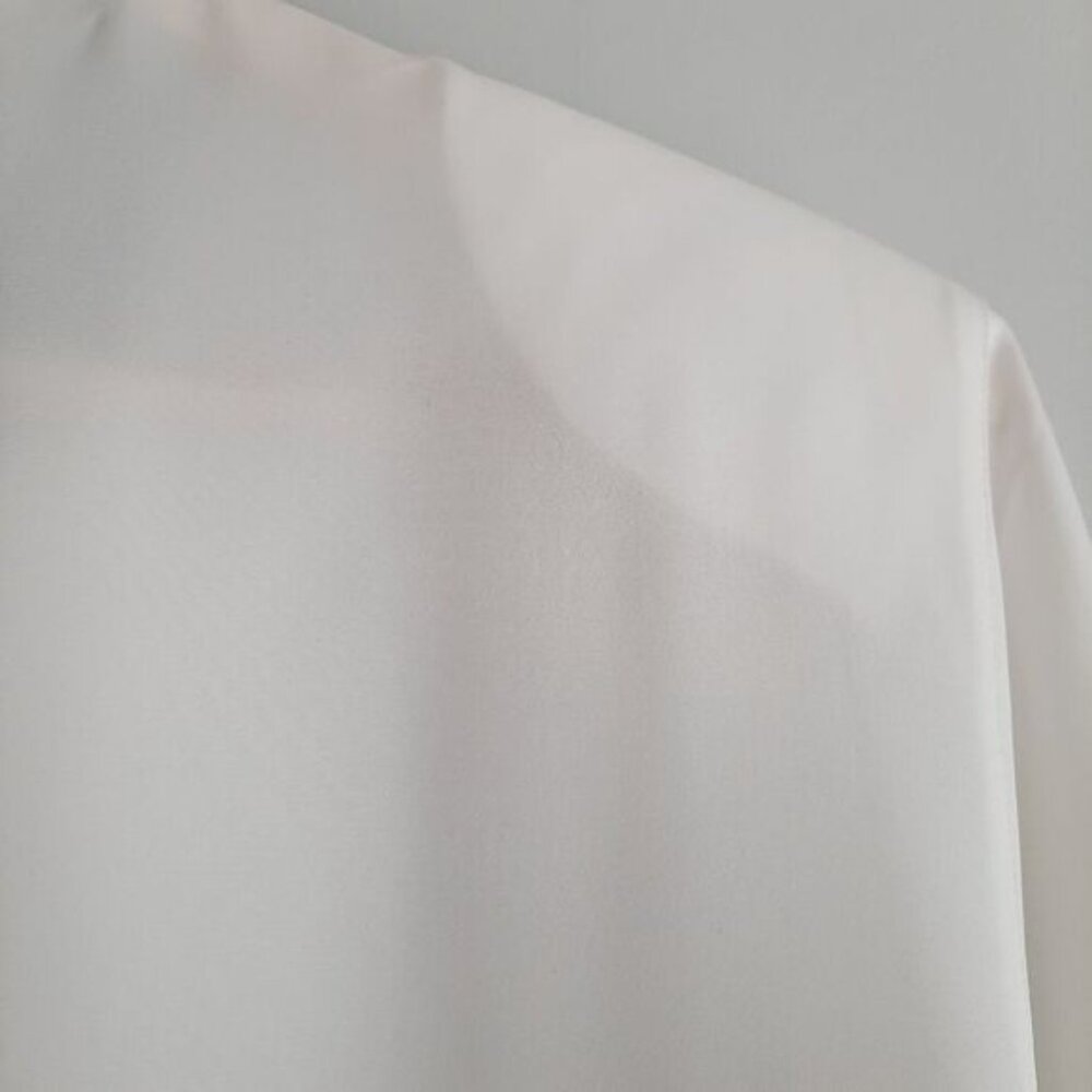 Vintage ANTONELLA Semi-Sheer Short Sleeve Button Down Blouse White Sz 12 P Flaw - Picture 12 of 15